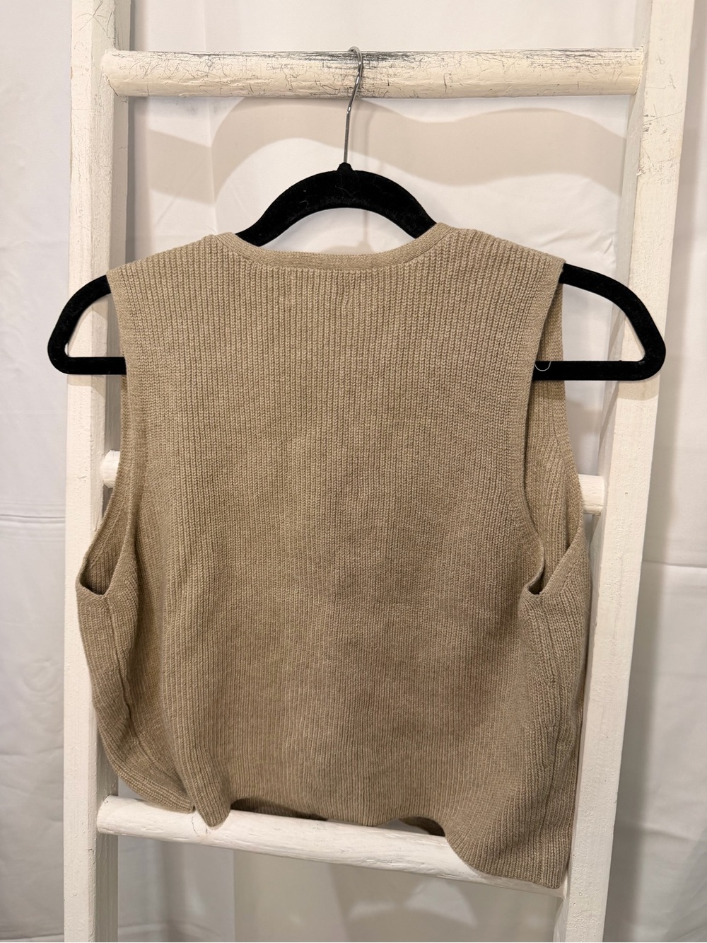 Universal Thread Tan Knit V-Neck Button Vest - Picture 2 of 3